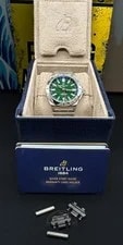 Breitling A32398 GMT Green Dial Warranty To 2028 Near 2
