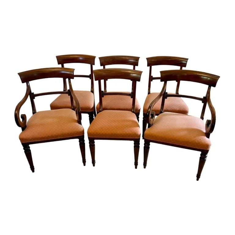 Antique Regency Set of 6 Dining Including 2 Carvers — Furniture — resale