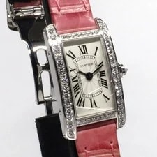 Cartier Tank WB710015 15.2mm White Gold Silver #UW881 3