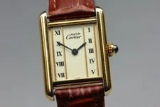 Must de Cartier Tank 5057001 Vermeil SV925 SM 20mm Quartz W/ Box 4