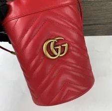 Authentic Gucci GG Marmont Mini Bucket Matelassé Chain Crossbody 2