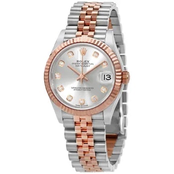 Rolex — Datejust 31 Silver Diamond Dial Automatic Steel and 18kt Everose Gold Jubilee 278271SDJ — Watch — resale
