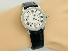 Cartier Ronde Solo de SM W6700155 2933 Stainless Steel 29mm Silver Dial #WJW331 2