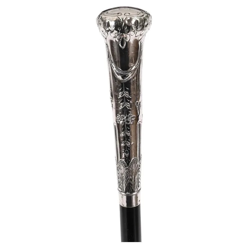 Antique Continental Neo-Classical Silver Walking Stick, 19th Century — Furniture — resale