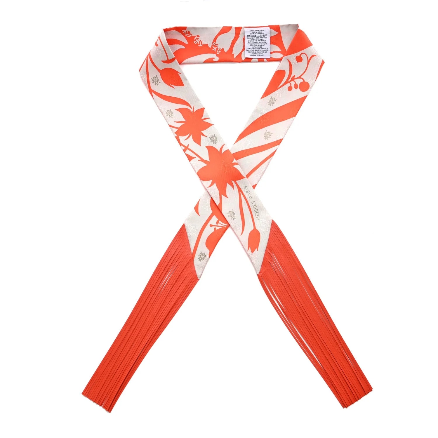 Hermès — Bouquet Final Fringed Twilly Perle — Accessory — resale
