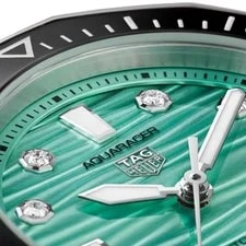 TAG Heuer Aquaracer Professional 300 Date in 36mm With A Turquoise Wavy Dial. 2