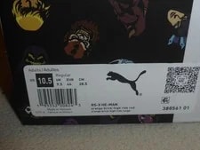 Masters OF THE Universe Revelation Puma Shoes Rs-x HE MAN Size 10.5 Motu 2