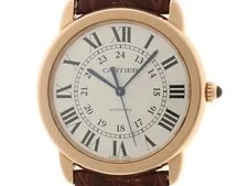 Cartier — Cartier Ronde Solo XL W2RN0008 K18Pink Gold / Leather 36mm Silver Dial #DW1952 — Watch — resale