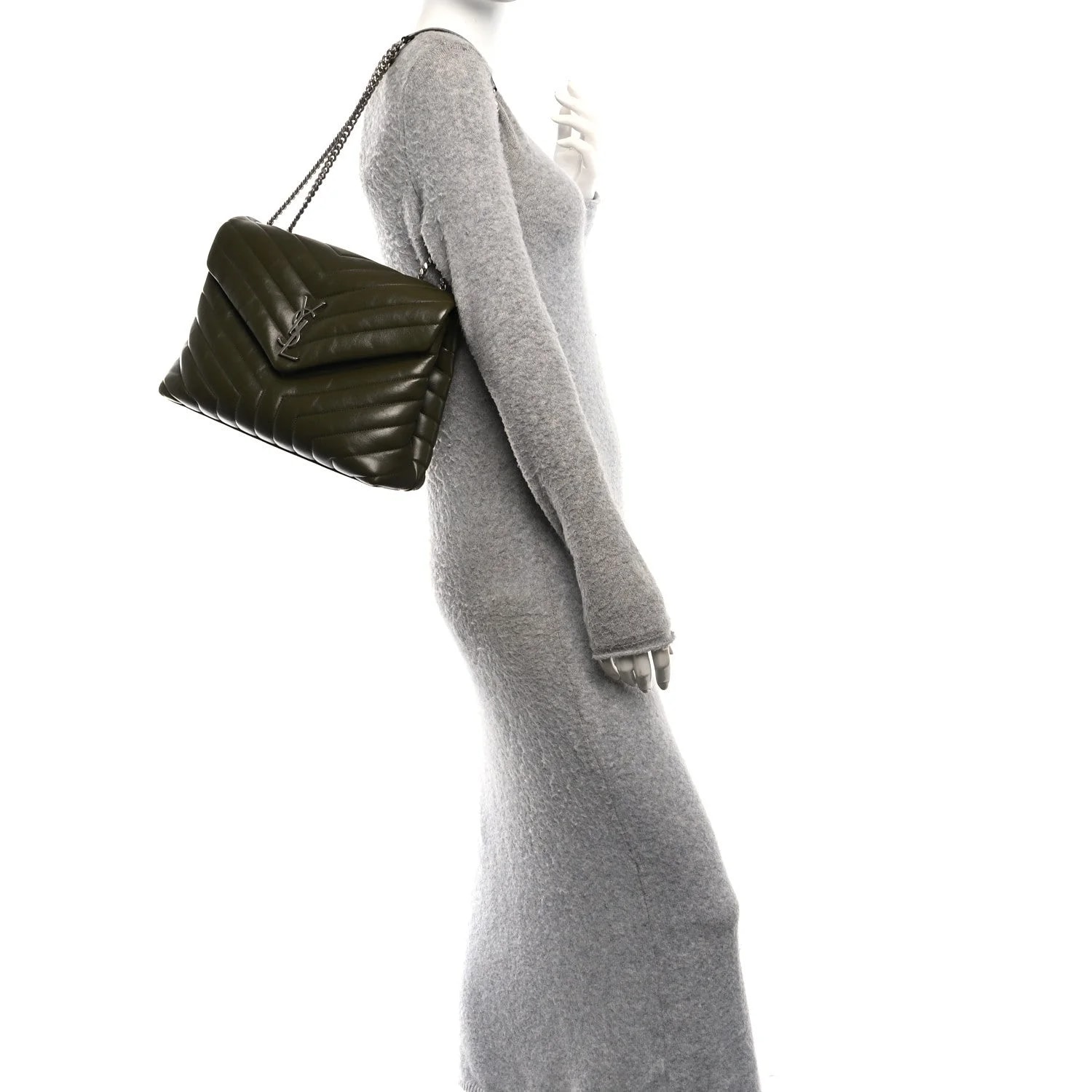 Y Medium Loulou Chain Satchel Military 2