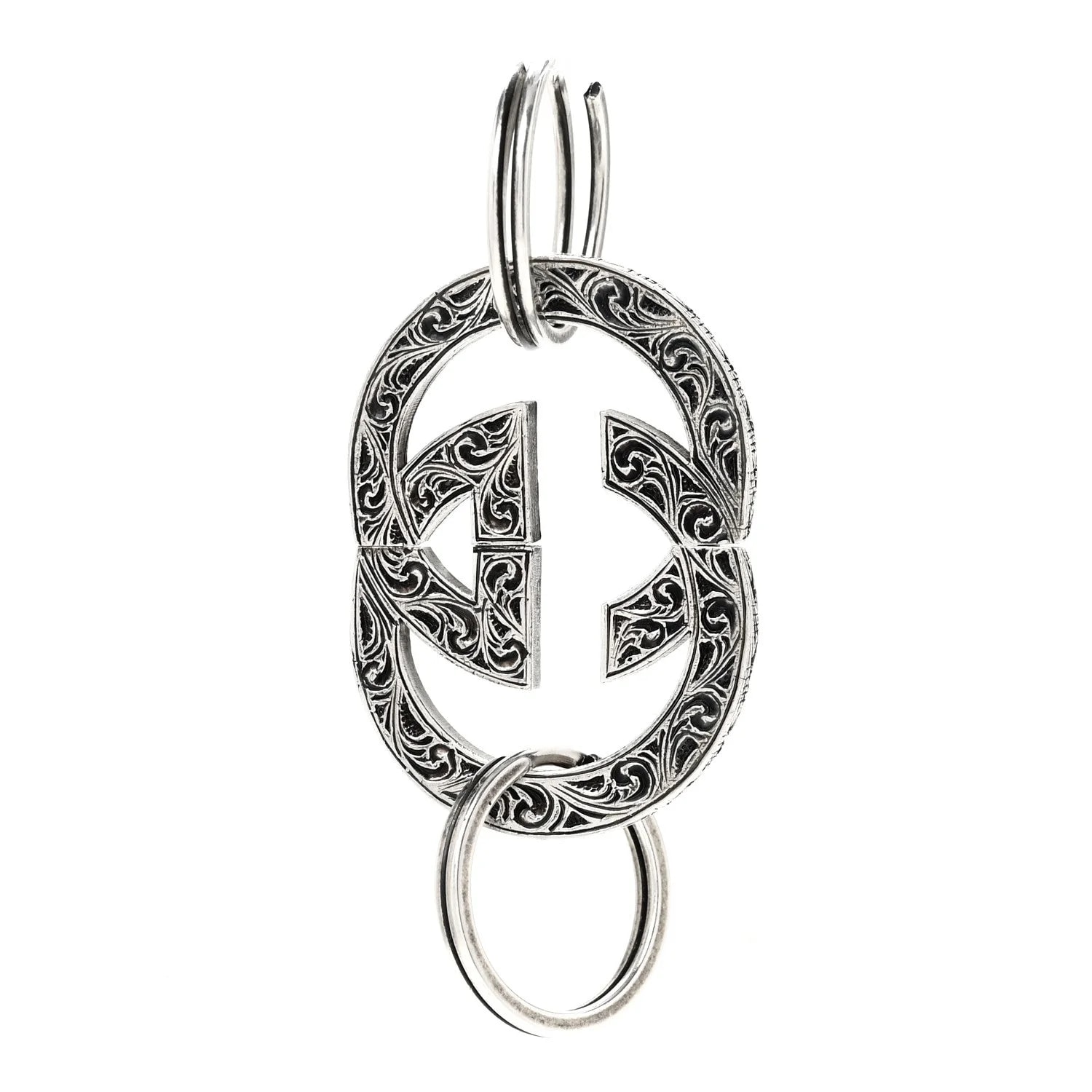 Gucci — Metal Interlocking GG Keyring — Accessory — resale