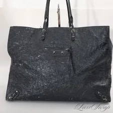 Balenciaga — Balenciaga le City Textured Arena Distressed — Handbag — resale