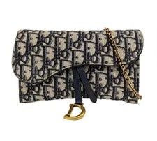 Dior — Christian Dior Small Saddle Chain Wallet Crossbody GHW — Handbag — resale