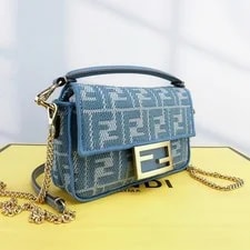 Fendi Baguette Mini Fabric Chain Crossbody 2