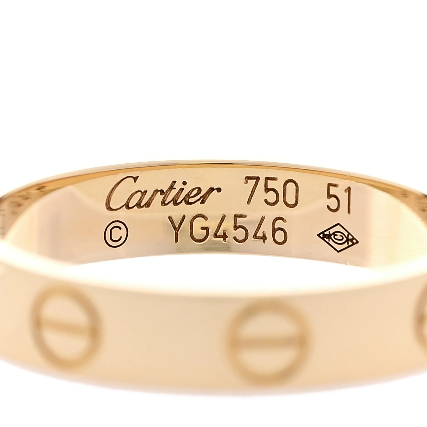 18K Yellow Gold 3.5mm Love Wedding Band 51 5.75 4