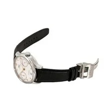 IWC Portugieser IW500704 Stainless Steel Leather 42.3mm Silver Dial #YKW488 3