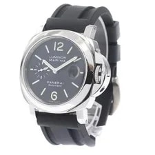Panerai Luminor Marina PAM00104 44mm SS Black Dial Rubber Strap Date #C316 2