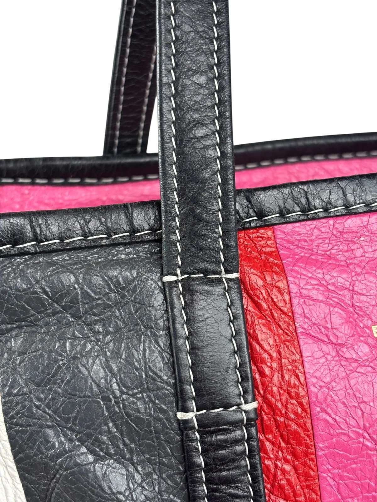 Balenciaga -Color Vertical Stripe Bazar Shopper Two-Way 4