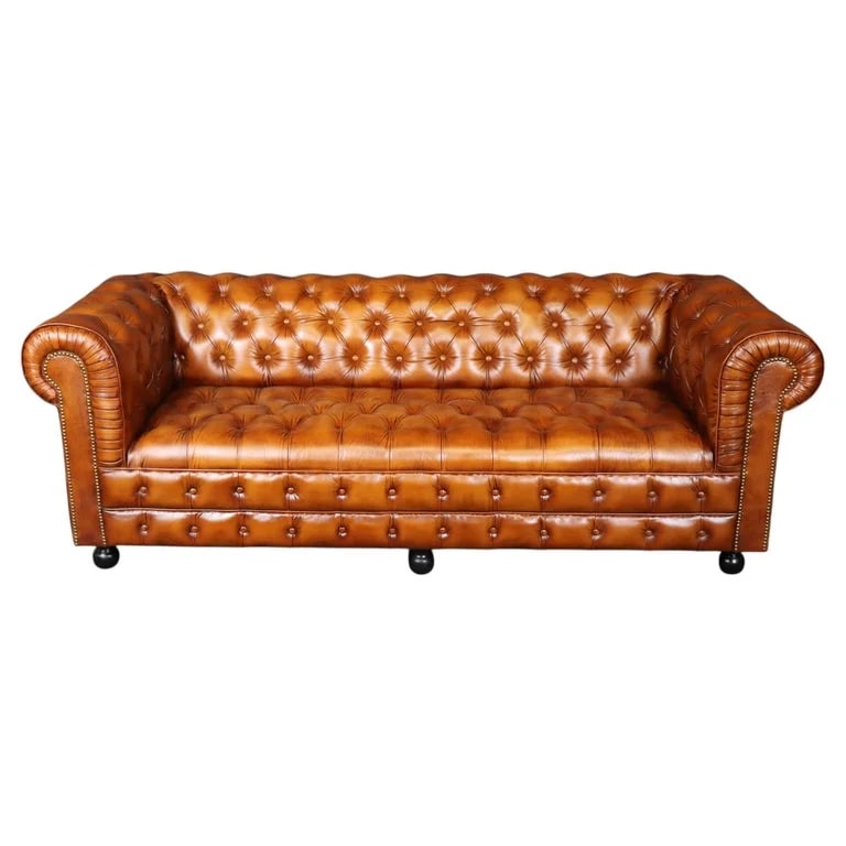 Chesterfield 7ft Classic Fully Tufted in Full Grain — Furniture — resale