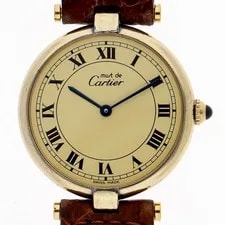 Cartier — Cartier 83978213 Must Vendome Ivory GF/leather QZ — Watch — resale
