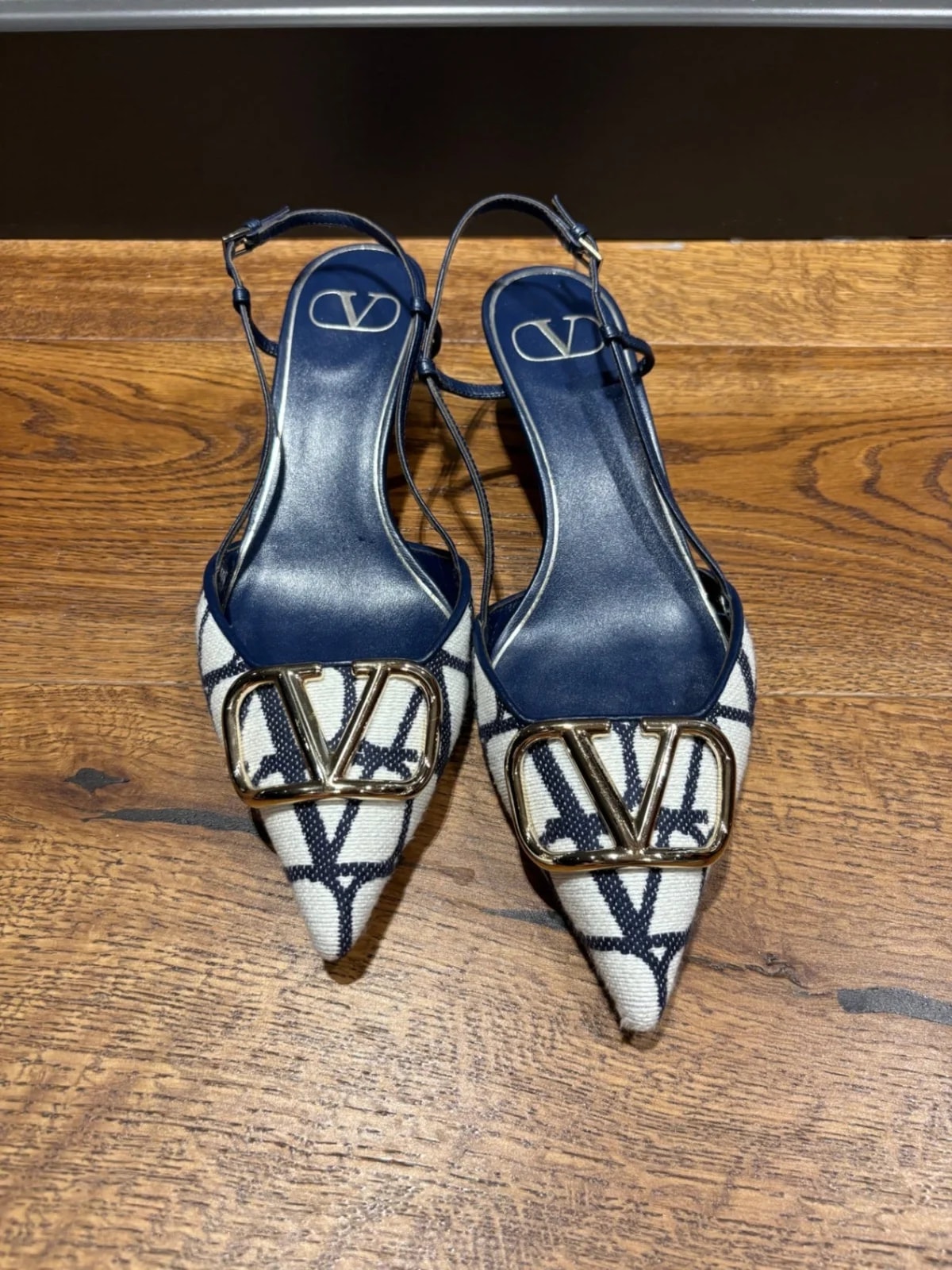 Valentino Garavani V Logo and Fabric and Heeled 2