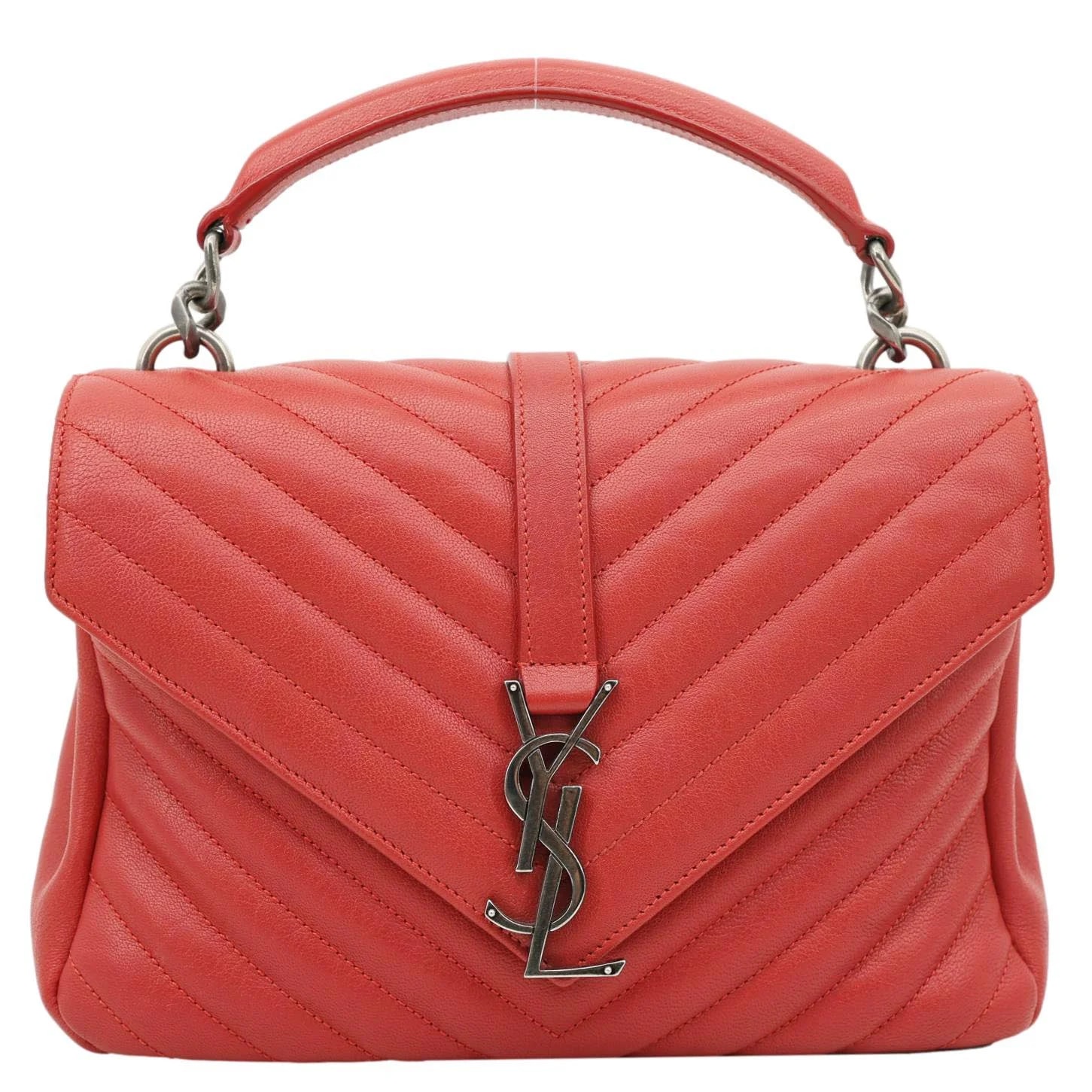 Yves Saint Laurent College Flap Medium Classic Chevron 3