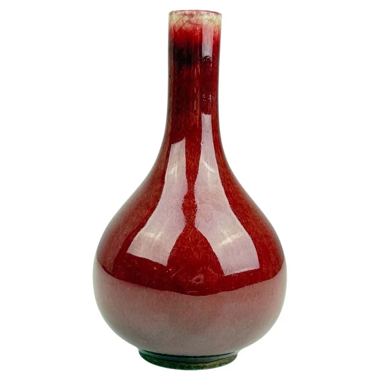 Dynasty — Antique Chinese Qing Dynasty Oxblood Flambé Porcelain Vase — decorative_object — resale