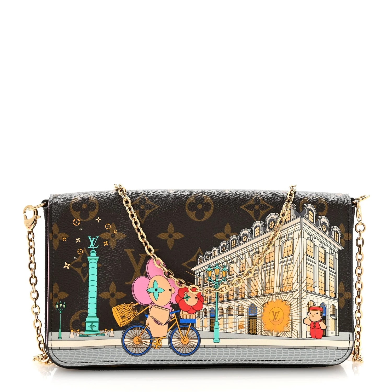 Louis Vuitton — 2022 Christmas Animation Paris Pochette Felicie Chain Wallet — Handbag — resale