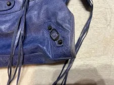 Balenciaga the City 2Way Blue115748 Auth 3