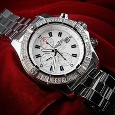 Breitling — Breitling Super Avenger Diamond Bezel A13370 48mm White Dial Chronograph W/ Box — Watch — resale