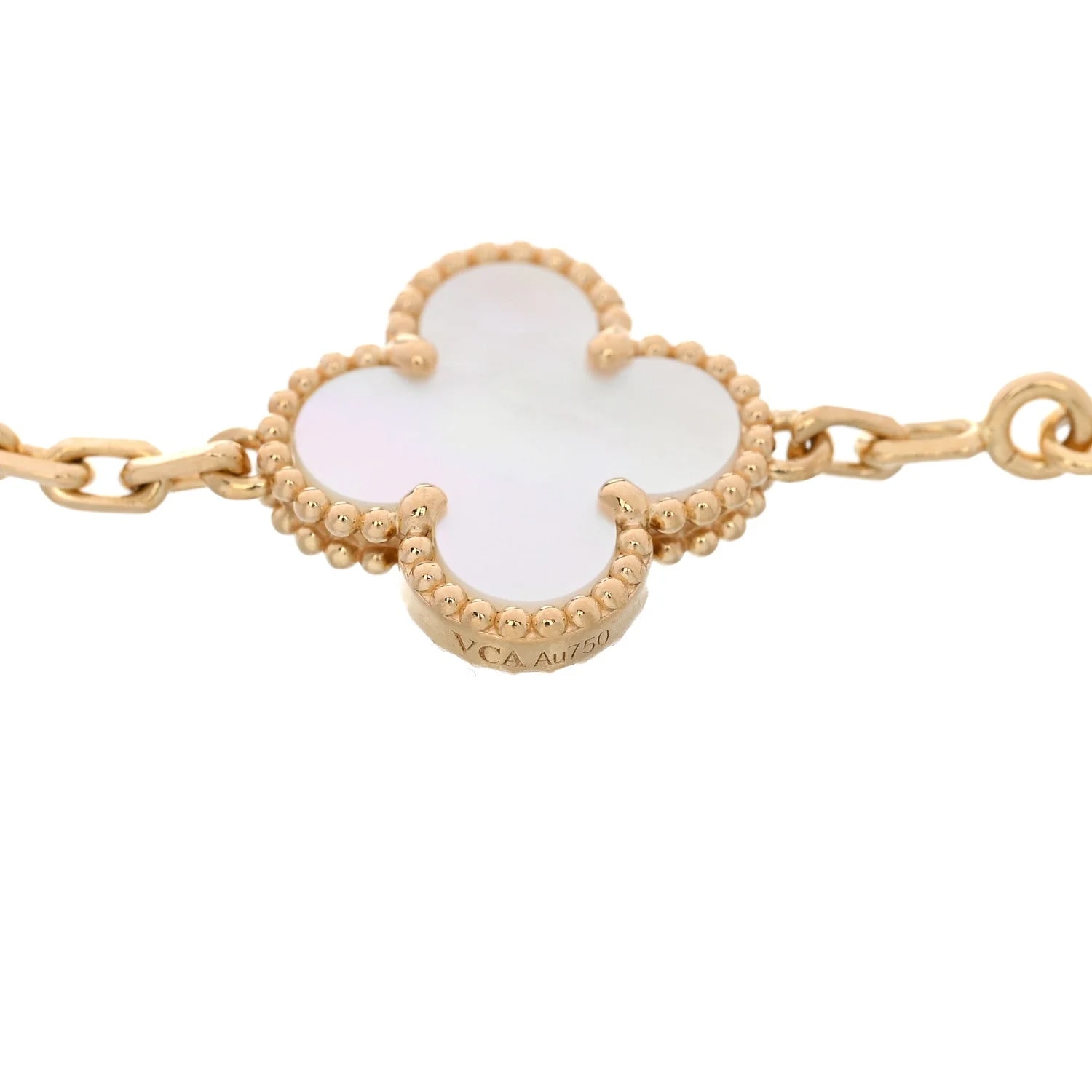 18K Yellow Gold Mother of Pearl 5 Motifs Alhambra 3