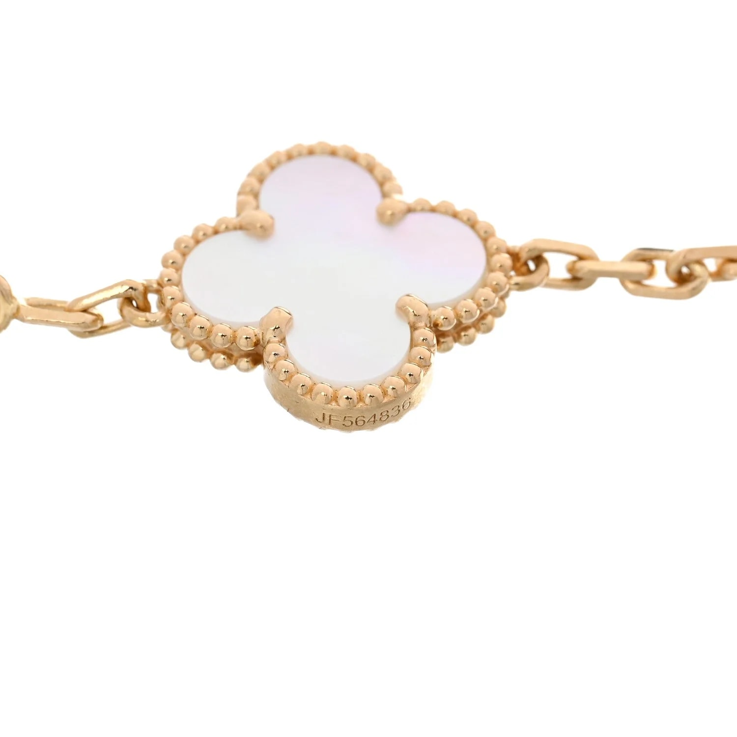 18K Yellow Gold Mother of Pearl 5 Motifs Alhambra 4