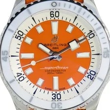 With Breitling Super Ocean Automatic 36 A17377 SS Orange Automatic S 408021 2