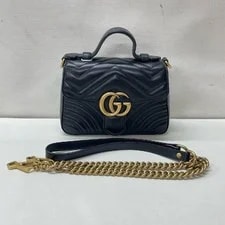 Gucci — Gucci Chevron GG Marmont Mini Top Handle ' - Excellent #1O6T9EF — Handbag — resale