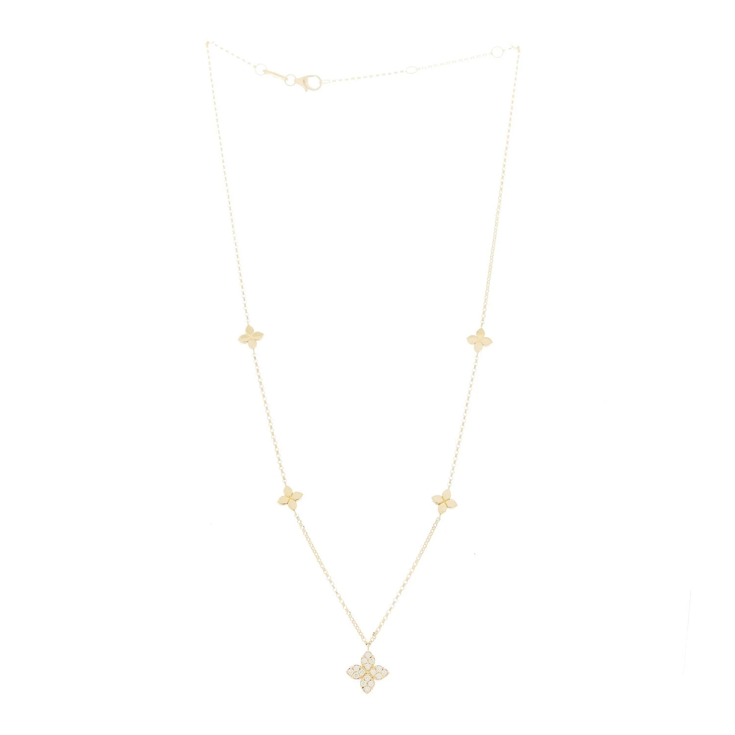 18K Yellow Gold Princess Flower Charm Station 3