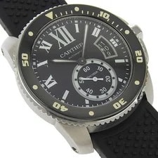 Cartier W7100056 Stainless Steel / Rubber 45mm Black Dial Automatic #NW052 3