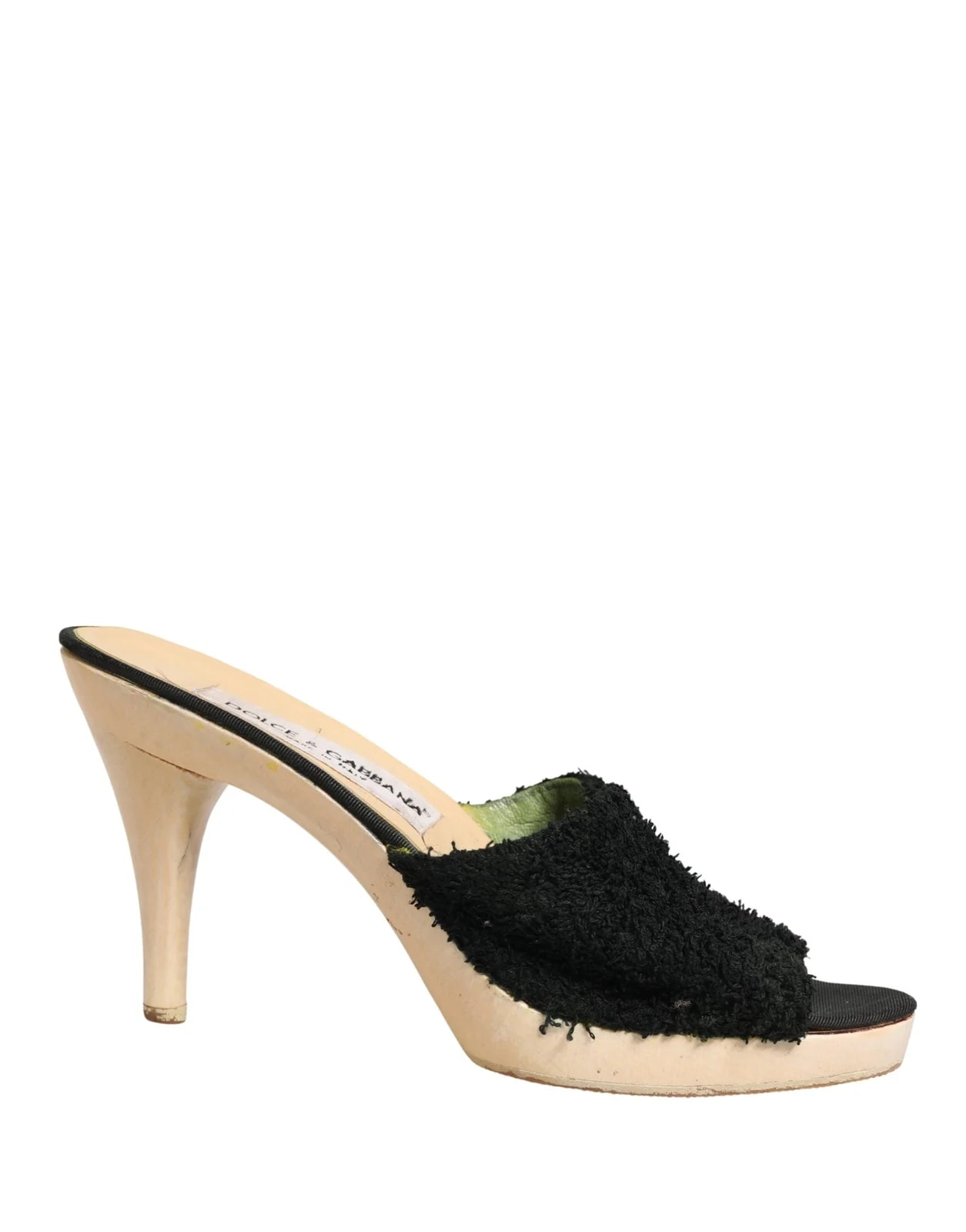 Dolce & Gabbana — Dolce & Gabbana Fabric Fur Mule Platform — Designer Shoe — resale