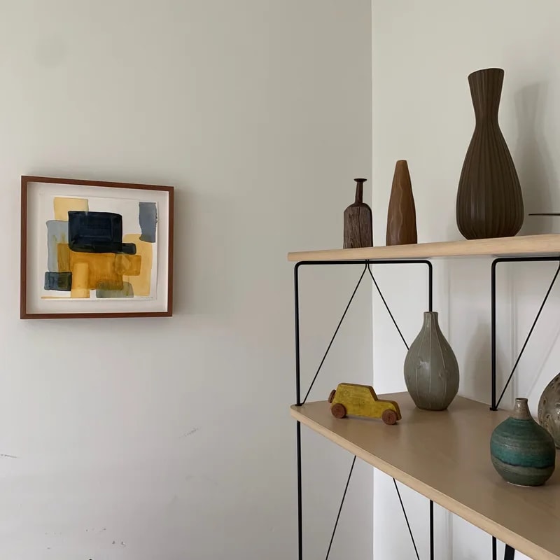 Watercolor: Composition in Blue and Gold 2