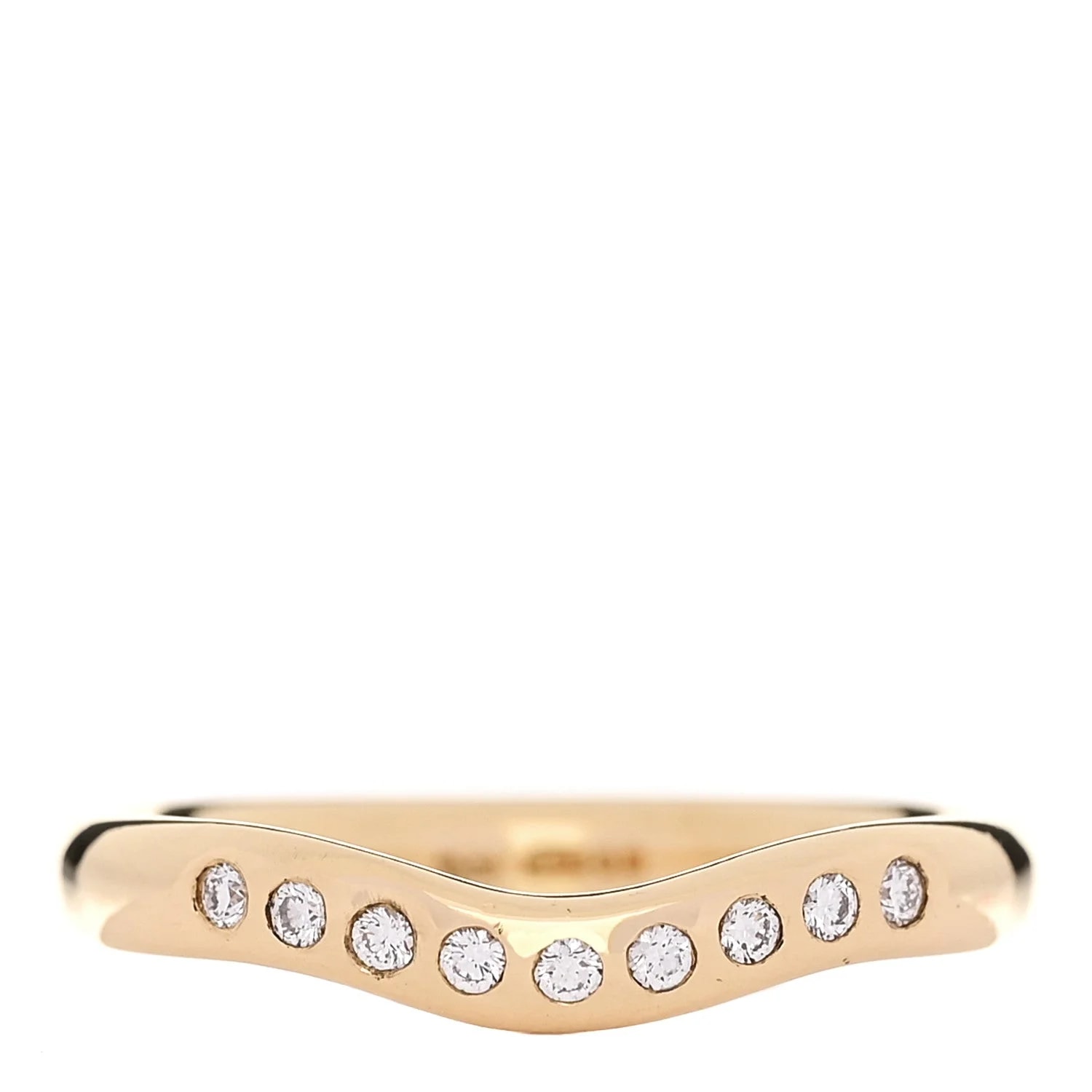 Tiffany & Co. — 18K Yellow Gold .08ctw Elsa Peretti Curved Wedding Band 56 7.5 — Jewelry — resale