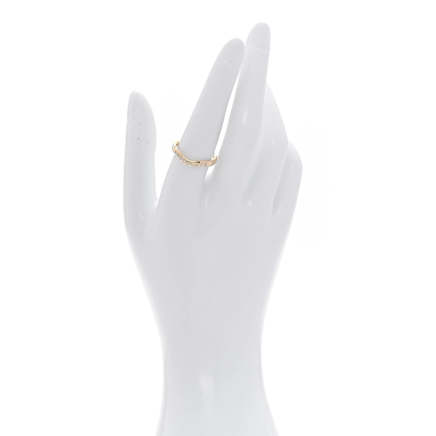 18K Yellow Gold .08ctw Elsa Peretti Curved Wedding Band 56 7.5 2