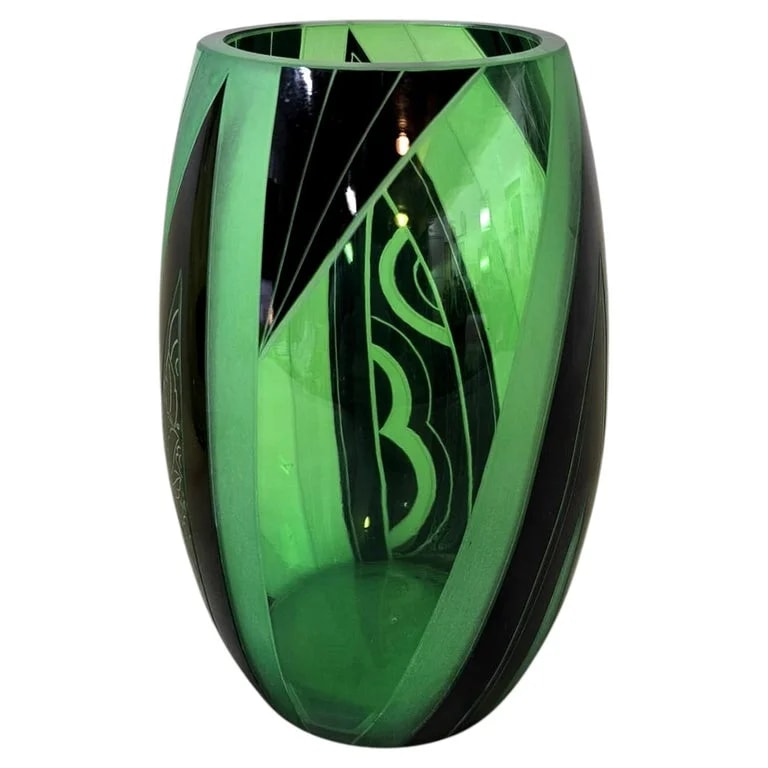 Karl Palda — Art Deco Uranium Glass Vase By Karl Palda, Prague, c1930 — decorative_object — resale