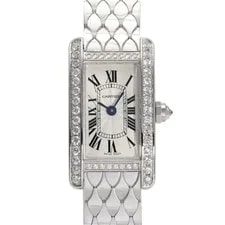 Cartier — Cartier Tank WB710013 Quartz Silver White Gold Diamonds New Box and Paper — Watch — resale