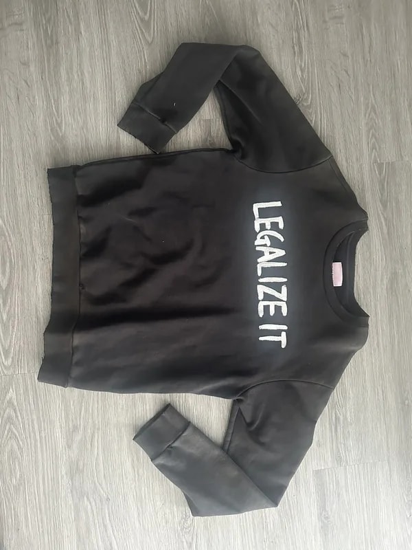 Palm Angles Legalize It Distressed Sweater Crewneck — streetwear — resale