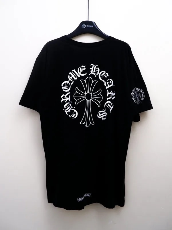 Chrome Hearts — Hearts Neck Print Cross Script Tee — streetwear — resale
