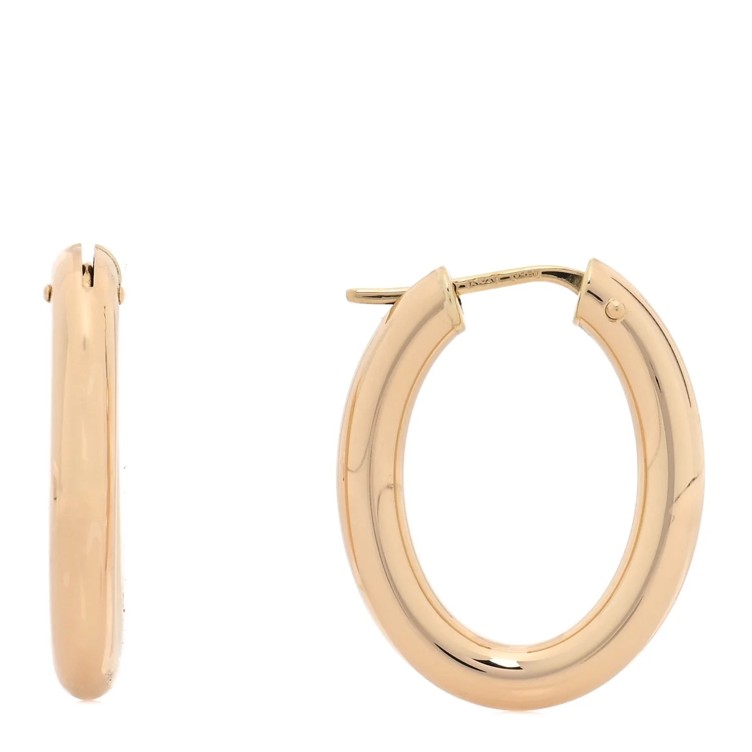 Roberto Coin — 18K Yellow Gold Classics Oval Hoop — Jewelry — resale