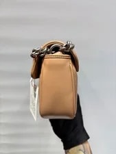 Auth Gucci GG Marmont Small Nude Geometric Chain Crossbody 2
