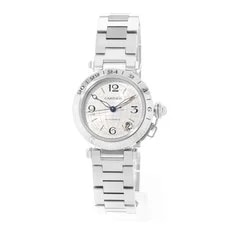 Cartier Pasha C W31029M7 2377 35mm Silver Arabic Dial Steel GMT 2000 3