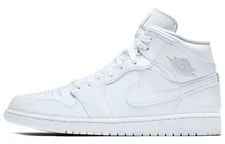 [554724-104] -- Jordan Air 1 Mid " " 潮流 中帮 复古篮球鞋 男款 纯白 2