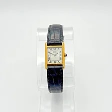 Seiko Tank Gold Cartier Tank Style • Roman Numeral • Alligator Band 3