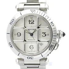 Cartier — Cartier Pasha 38 Grid Steel Automatic W31040H3 Polished BF589860 — Watch — resale