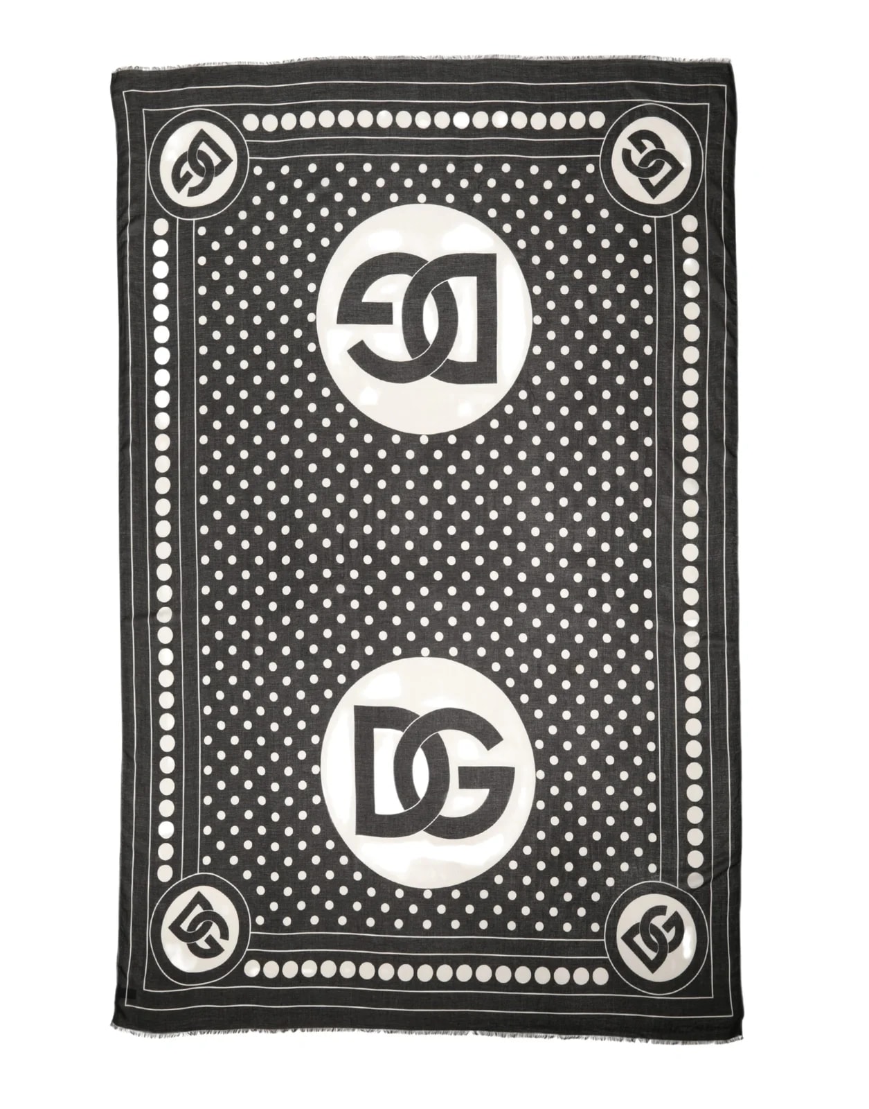 Dolce & Gabbana Polka Dot Logo Stole Wrap 188cm X 116cm Scarf 2